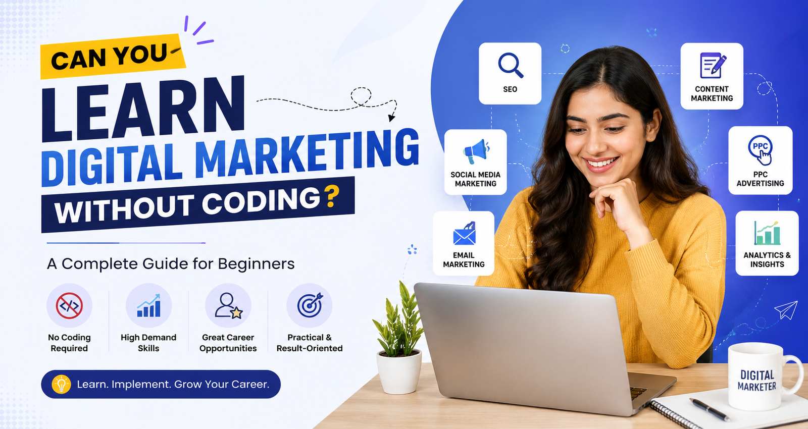 learn digital marketing without coding