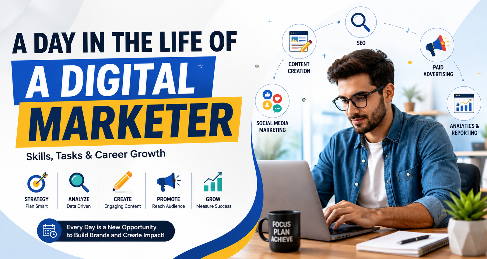 Digital marketer at work